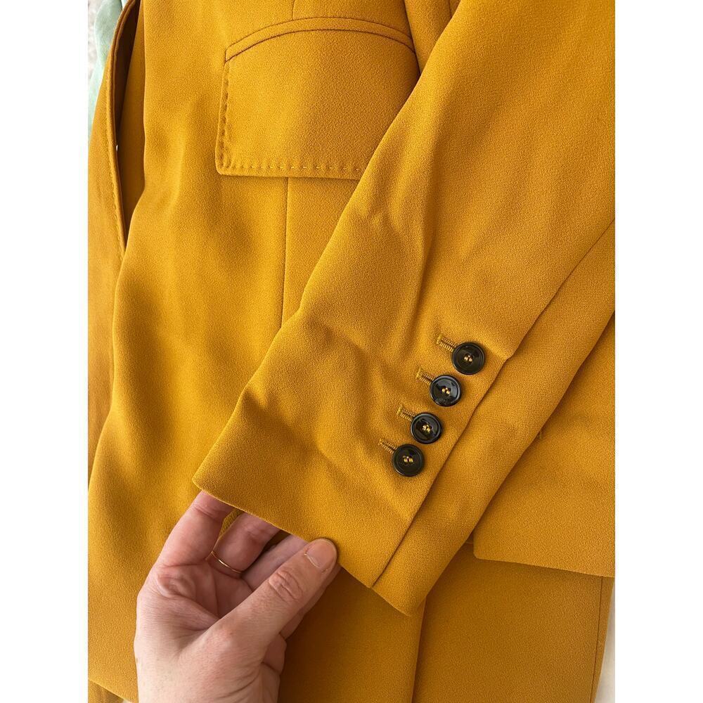 Zara Women’s Mustard Yellow Fitted Blazer with Belt size Small - Picture 8 of 8